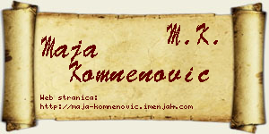 Maja Komnenović vizit kartica